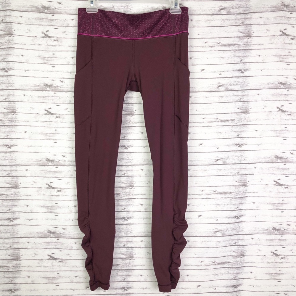 Lululemon Speed Tight Bon Bon Bordeaux Drama Scrunch Leggings